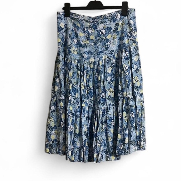 Emma James Dresses & Skirts - Emma&James Skirt Sz 16 Blue/ Yellow Floral Skater Tiered Flowy A-line Fit&Flare
